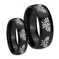 Multiple Zelda Skyward Sword Dome Black Tungsten Engagement Ring Set