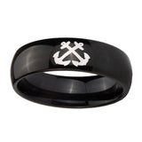 10mm-Anchor-Dome-Black-Tungsten-Carbide-Wedding-Bands-Ring
