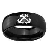 5, 8mm Anchor Dome Black Tungsten Ring