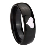 10mm-Heart-Dome-Black-Tungsten-Carbide-Men's-Wedding-Band