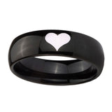 10mm-Heart-Dome-Black-Tungsten-Carbide-Men's-Wedding-Band