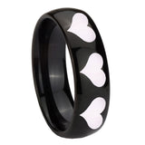 10mm-Multiple-Heart-Dome-Black-Tungsten-Carbide-Custom-Mens-Ring