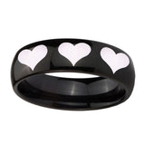 8mm-Multiple-Heart-Dome-Black-Tungsten-Carbide-Mens-Engagement-Ring