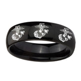 10mm-Multiple-Marine-Dome-Black-Tungsten-Carbide-Custom-Mens-Ring