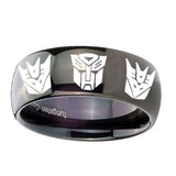 8mm-Transformers-Autobot-Decepticon-Dome-Black-Tungsten-Carbide-Men's-Wedding-Band