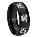 8mm Transformers Autobot Decepticon Dome Black Tungsten Band