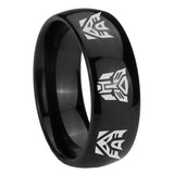 10mm Transformers Autobot Decepticon Dome Black Tungsten Carbide Custom Ring for Men