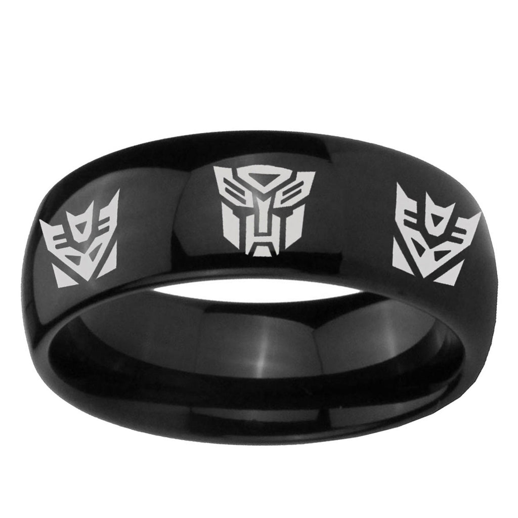5mm Transformers Autobot Decepticon Dome Black Tungsten Band