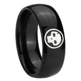 8mm Skull Dome Black Tungsten Carbide Personalized Ring