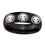 10mm-Multiple-Skull-Dome-Black-Tungsten-Carbide-Engagement-Ring
