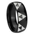 10mm Multiple Zelda Triforce Dome Black Tungsten Carbide Wedding Engraving Ring