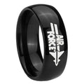 10mm Classic Dome Air Force Shiny Black Tungsten Carbide Men's Ring