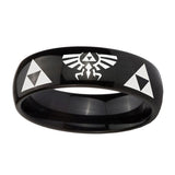 10mm-Legend-of-Zelda-Dome-Black-Tungsten-Carbide-Anniversary-Ring