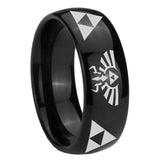 8mm Legend of Zelda Dome Black Tungsten Carbide Anniversary Ring