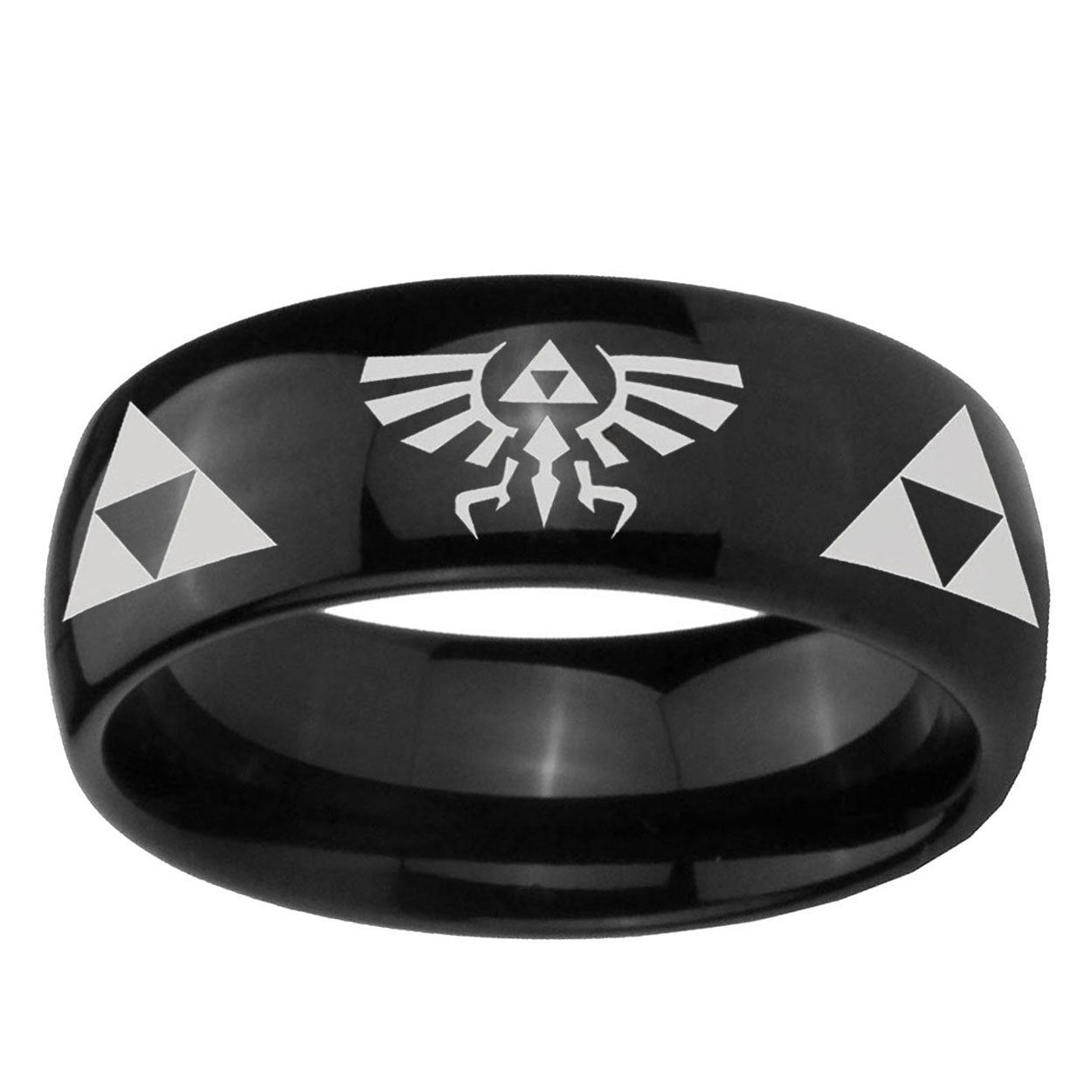 5mm Legend of Zelda Dome Black Tungsten Anniversary Ring