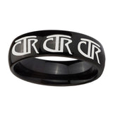 10mm-Multiple-CTR-Dome-Black-Tungsten-Carbide-Mens-Ring-Engraved