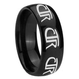 10mm Multiple CTR Dome Black Tungsten Carbide Mens Ring Engraved