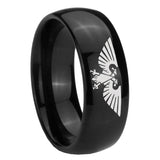 8mm Aquila Dome Black Tungsten Carbide Wedding Band Mens