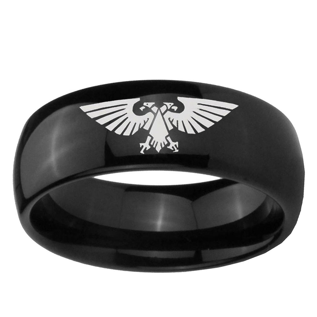 5mm Aquila Dome Black Tungsten Carbide Wedding Band Mens