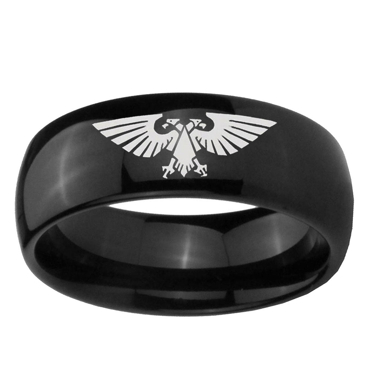 10mm Aquila Dome Black Tungsten Ring