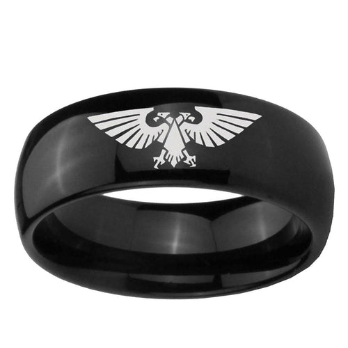 10mm Aquila Dome Black Tungsten Ring
