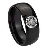 10mm-U.S.-Army-Dome-Black-Tungsten-Carbide-Mens-Anniversary-Ring