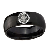 10mm-U.S.-Army-Dome-Black-Tungsten-Carbide-Mens-Anniversary-Ring