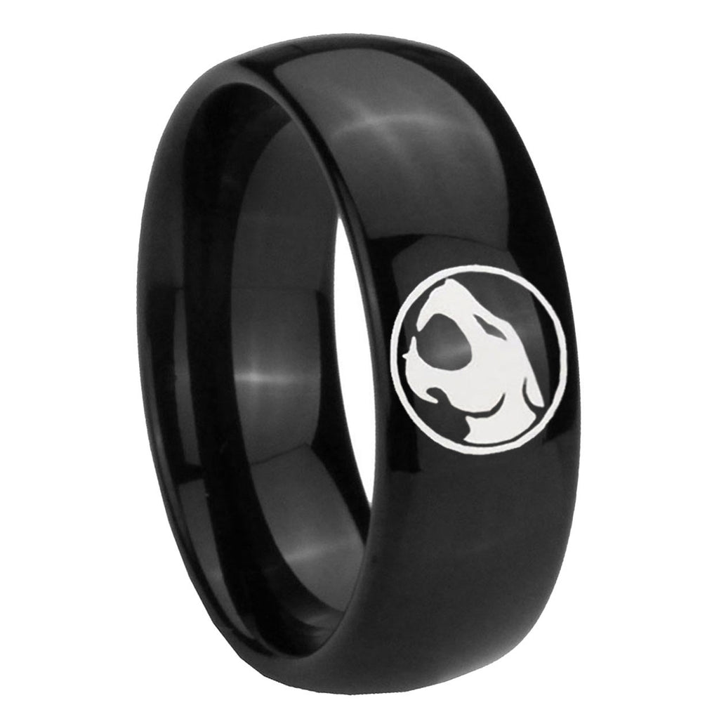 10mm Thundercat Dome Black Tungsten Carbide Mens Engagement Ring