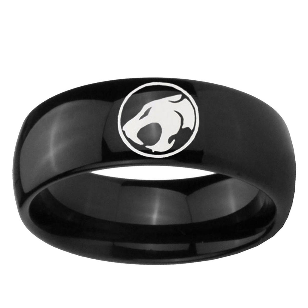 10mm Thundercat Dome Black Tungsten Carbide Mens Engagement Ring
