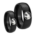 Thundercat Dome Black Tungsten Bridal Ring Sets