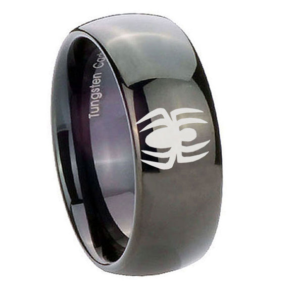 10mm-Spiderman-Dome-Black-Tungsten-Carbide-Men's-Wedding-Ring