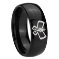 10mm Monarch Dome Black Tungsten Carbide Wedding Engagement Ring
