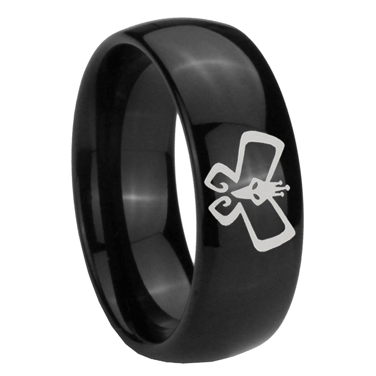 10mm Monarch Dome Black Tungsten Carbide Wedding Engagement Ring