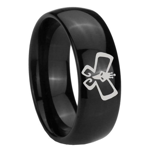 10mm Monarch Dome Black Tungsten Carbide Wedding Engagement Ring