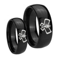 Monarch Dome Black Tungsten Bridal Ring Sets