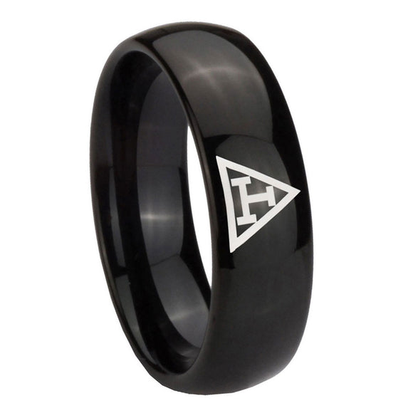 10mm-Masonic-Triple-Dome-Black-Tungsten-Carbide-Personalized-Ring