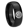 8mm Lantern Corps Dome Polish Black Men's Ring Fashion