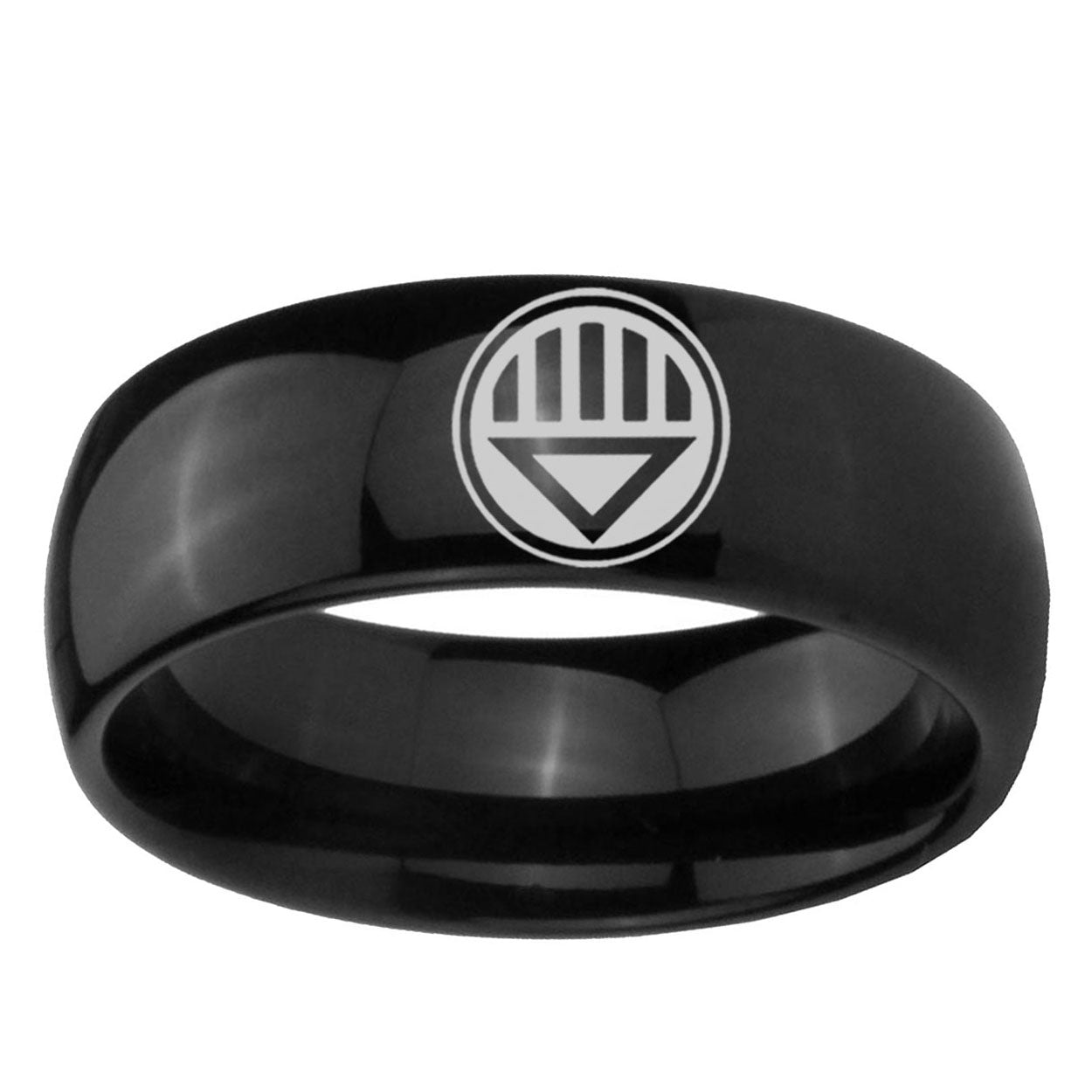 5mm Lantern Corps Dome Polish Black Men's Ring Fashion