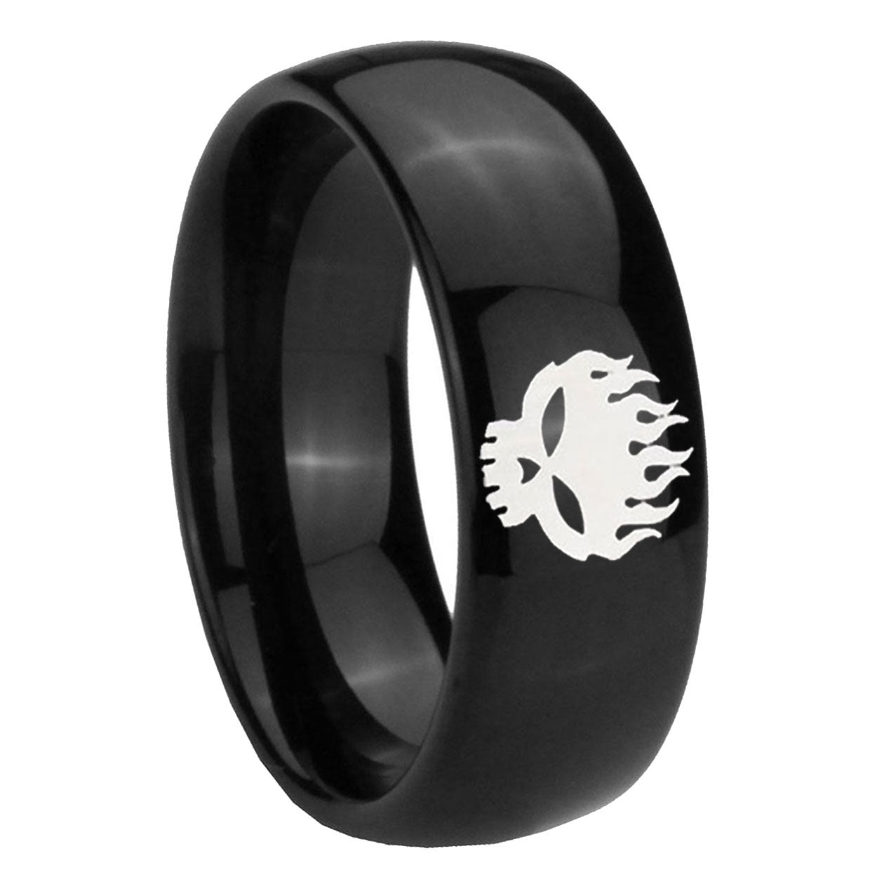 10mm Offspring Dome Black Tungsten Carbide Anniversary Ring