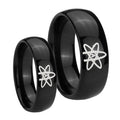 American Atheist Dome Black Tungsten Mens Set Rings