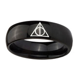 10mm-Deathly-Hallows-Dome-Black-Tungsten-Carbide-Mens-Engagement-Band