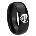 10mm GI Joe Eagle Dome Black Tungsten Carbide Wedding Bands Ring