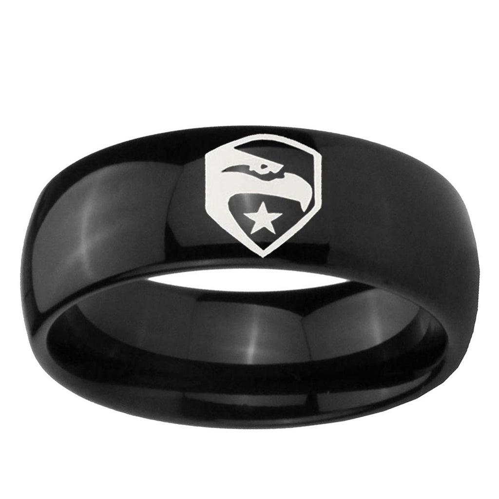 10mm GI Joe Eagle Dome Black Tungsten Ring
