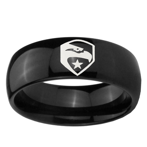 10mm GI Joe Eagle Dome Black Tungsten Ring