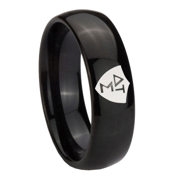 8mm-Greek-CTR-Dome-Black-Tungsten-Carbide-Men's-Wedding-Band