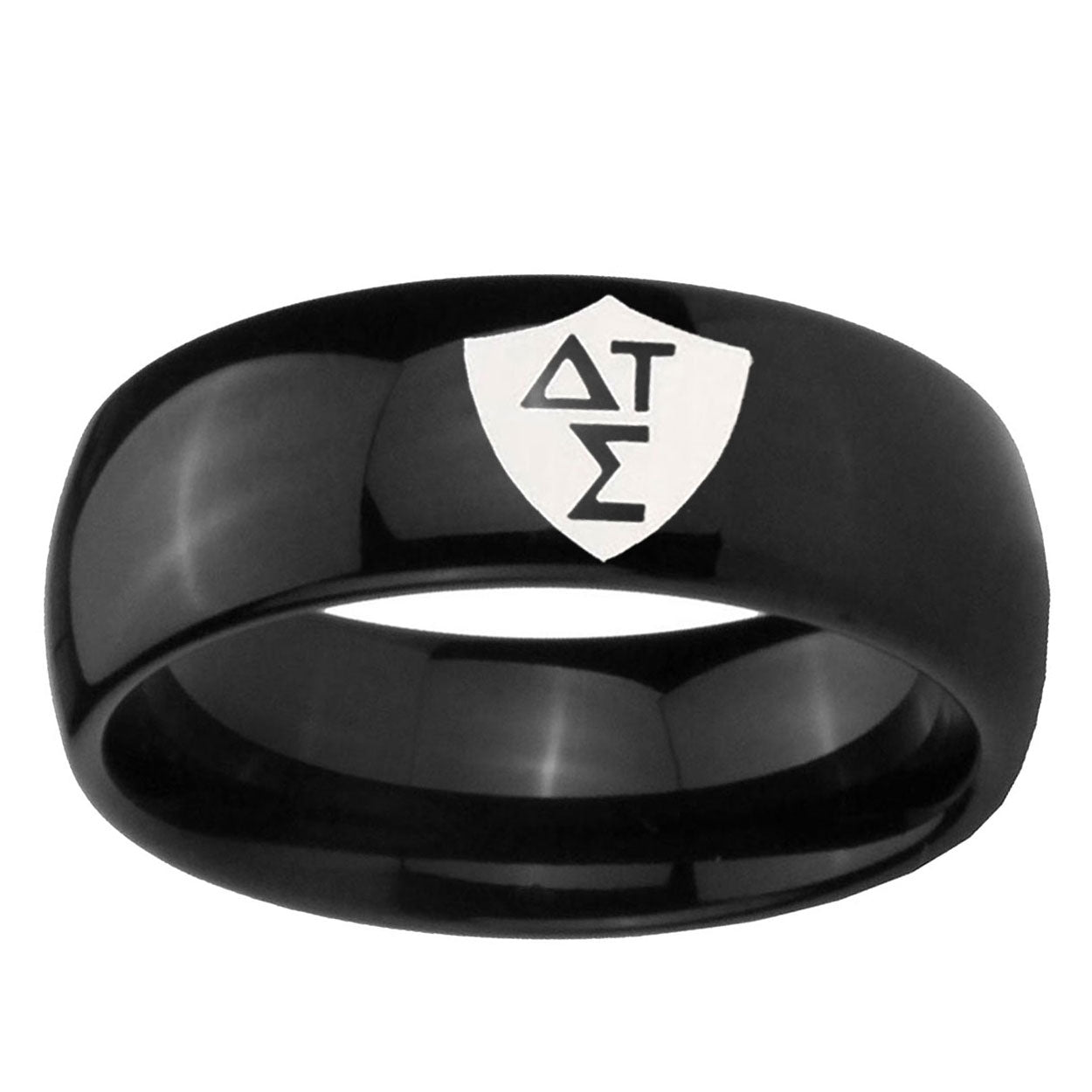 10mm Greek CTR Dome Black Tungsten Ring