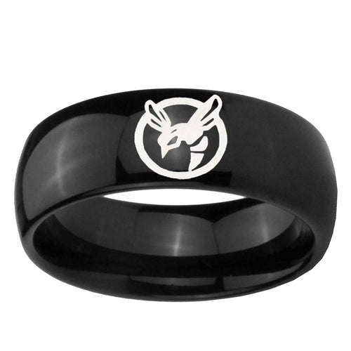 10mm Honey Bee Dome Black Tungsten Ring