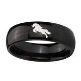 10mm-Horse-Dome-Black-Tungsten-Carbide-Wedding-Engraving-Ring