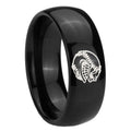 10mm Angry Baseball Dome Black Tungsten Carbide Promise Ring