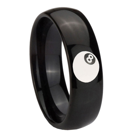 10mm-8-Ball-Dome-Black-Tungsten-Carbide-Mens-Wedding-Band